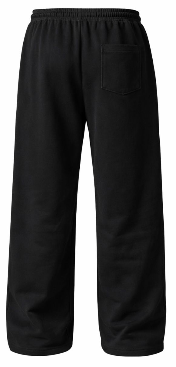 Men’s Black Baggy Track Pants – Relaxed Wide Leg Fit - Image 3